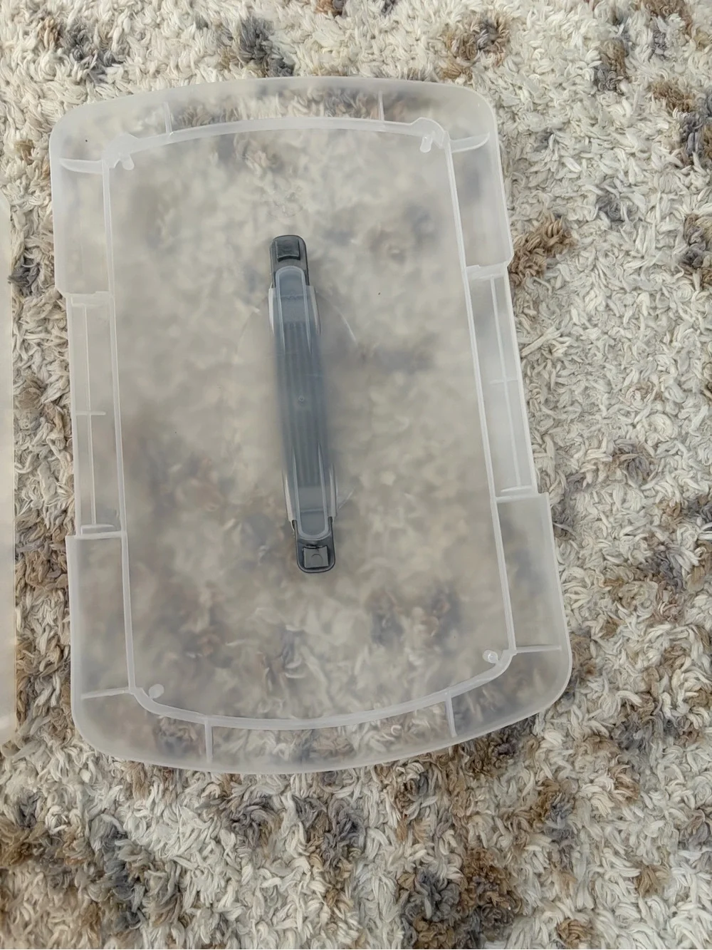 Sterilite Clear Plastic Storage File Container with Gray Lid Handle